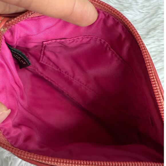 COACH Orange Pink Horse Carriage Canvas Wristlet - Picture 5 of 8